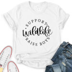 support wild life raise boys t shirt white