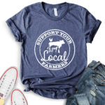 support your local farmers t shirt for women heather navy