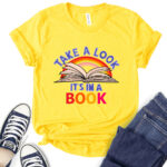take a look its in a book t shirt for women yellow