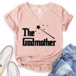 the godmother t shirt v neck for women heather peach
