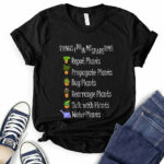 things i do in my spare time plants t shirt for women black