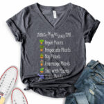 things i do in my spare time plants t shirt v neck for women heather dark grey