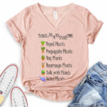 things i do in my spare time plants t shirt v neck for women heather peach