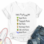 things i do in my spare time plants t shirt v neck for women white