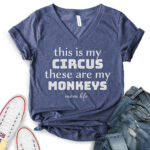 this is my circus t shirt v neck for women heather navy