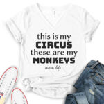 this is my circus t shirt v neck for women white