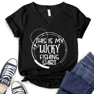 This is My Lucky Fhishing Shirt T-Shirt V-Neck for Women 2
