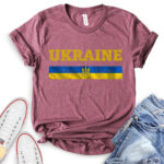 ukraine flag t shirt heather maroon
