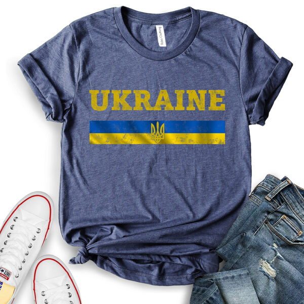 ukraine flag t shirt heather navy