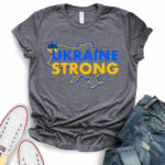 ukraine strong t shirt heather dark grey