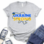ukraine strong t shirt heather light grey