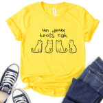 un deux trios cat t shirt for women yellow