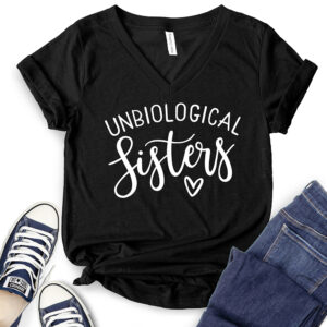 Unbiological Sisters T-Shirt V-Neck for Women 2