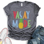 vacay mode t shirt for women heather dark grey