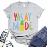 vacay mode t shirt for women heather light grey
