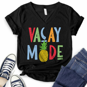 Vacay Mode T-Shirt V-Neck for Women 2