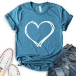 valentines day t shirt for women heather deep teal