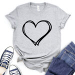 valentines day t shirt for women heather light grey
