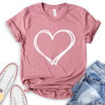 valentines day t shirt for women heather mauve