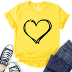 valentines day t shirt for women yellow