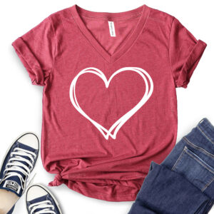 Valentines Day T-Shirt V-Neck for Women