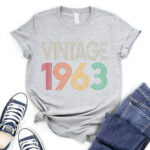 vintage 1963 t shirt for women heather light grey