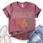 vintage 1963 t shirt for women heather maroon