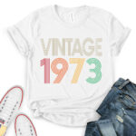 Vintage 1973 t-shirt for women white