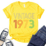 Vintage 1973 t-shirt for women yellow