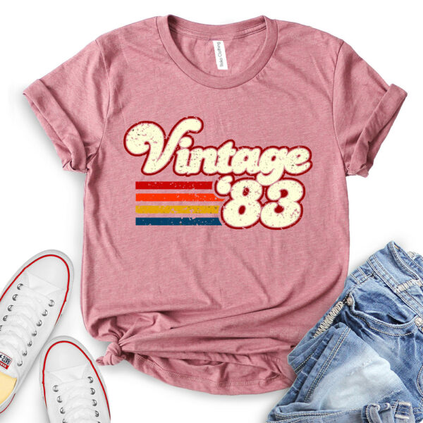 Vintage 83 T-shirt for Women - Birthday Ideas for 40th - heather-mauve