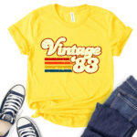 vintage-1983-t-shirt-for-women-yellow