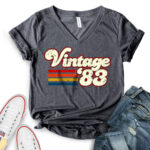 vintage-1983-v-neck-t-shirt-for-women-heather-dark-grey