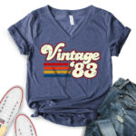 vintage-1983-v-neck-t-shirt-for-women-heather-navy