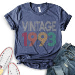 Vintage 1993 t-shirt for women heather navy