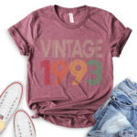 Vintage 1993 t-shirt heather maroon