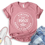 vintage est 1963 t shirt for women heather mauve