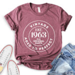 vintage est 1963 t shirt heather maroon