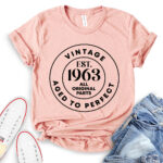 vintage est 1963 t shirt heather peach