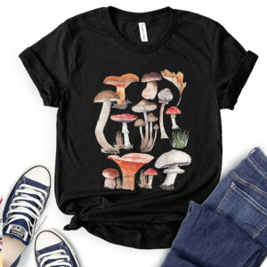 Vintage Mushrooms Illustration T-Shirt for Women 2