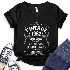 Vintage Well Aged 1962 T-Shirt V-Neck for Women 2