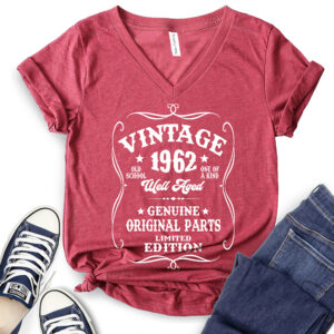 Vintage Well Aged 1962 T-Shirt V-Neck for Women