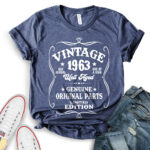 Vintage well aged 1963 t-shirt for women navy
