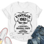 Vintage well aged 1963 t-shirt for women white