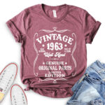 vintage well aged 1963 t-shirt heather maroon