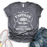 Vintage well aged 1993 t-shirt for women heather dark grey