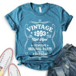 Vintage well aged 1993 t-shirt for women heather deep teal