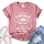 Vintage well aged 1993 t-shirt heather mauve