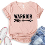 warrior t shirt v neck for women heather peach
