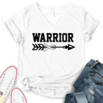 warrior t shirt v neck for women white