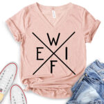 wife t shirt v neck for women heather peach
